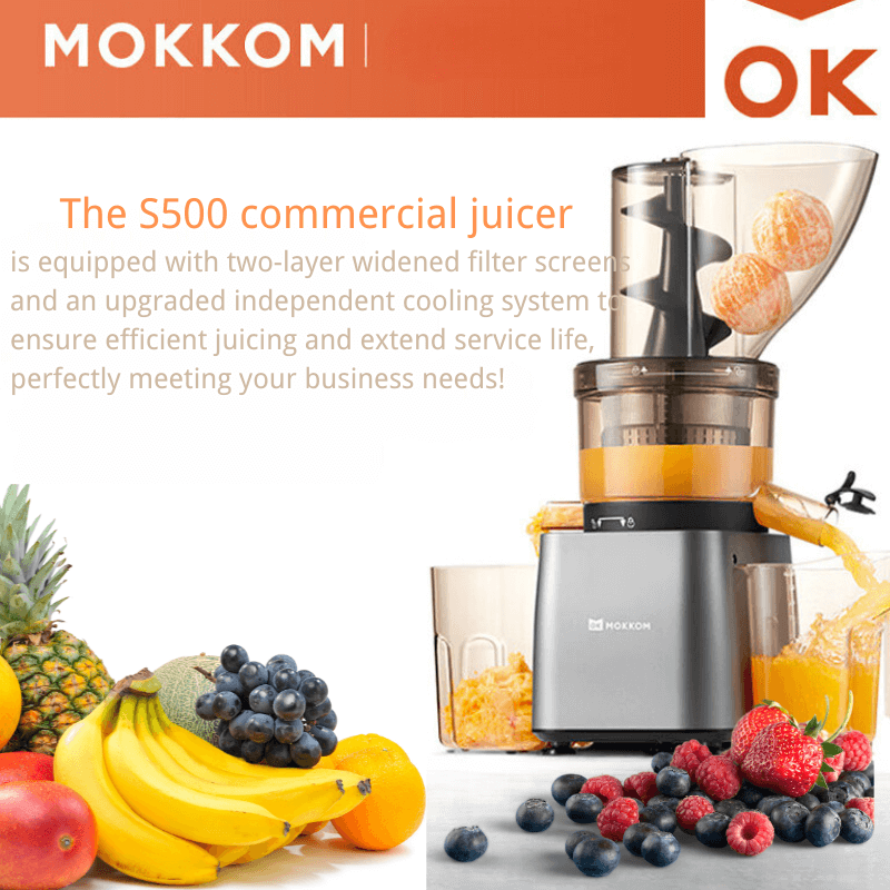 MOKKOM S500 Commercial Cold Press Slow Juicer